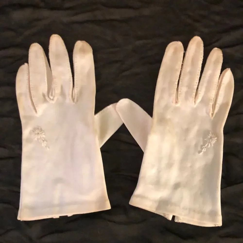 Vintage Gant Madeleine White Ladies Gloves Small